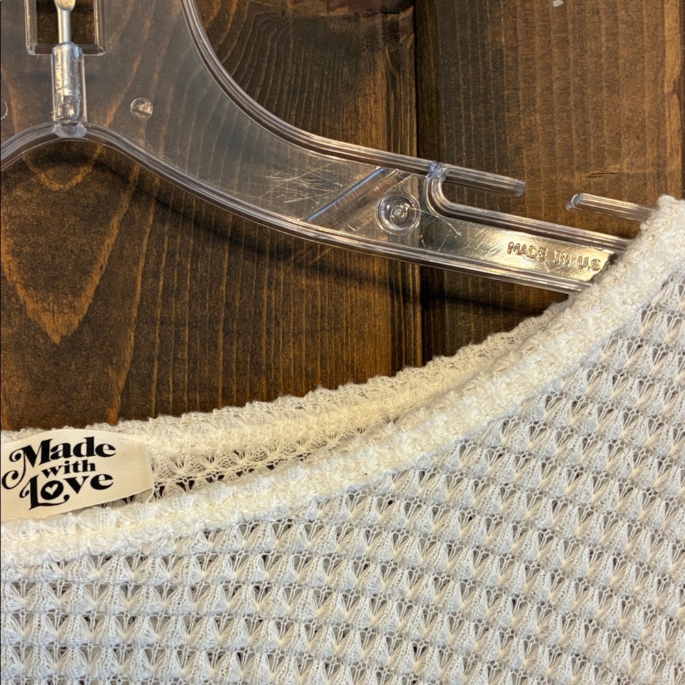 White Textured Knit Sweater - Picture 5 of 5